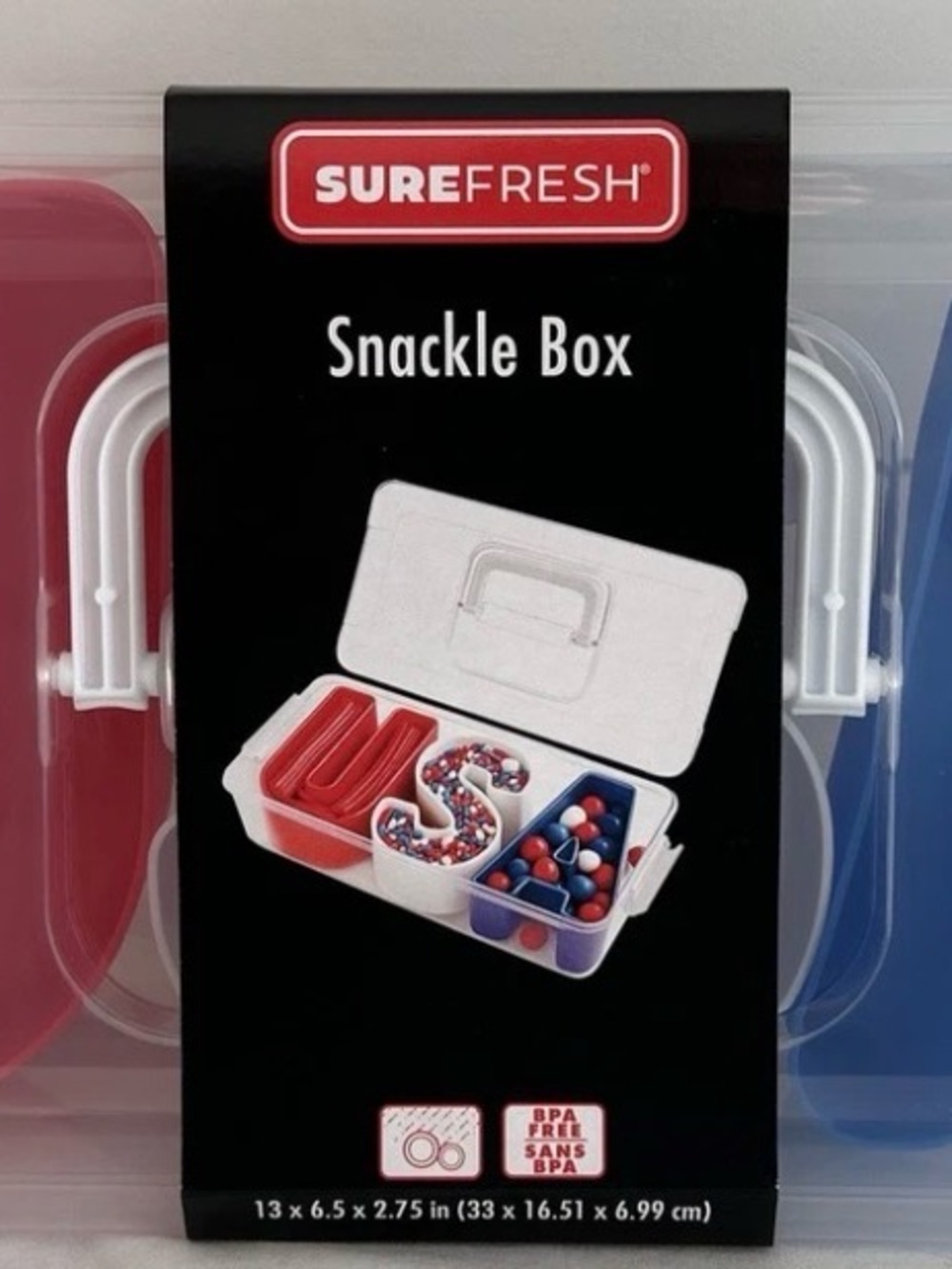 Refresh Snackle Box with Red and Blue Inserts